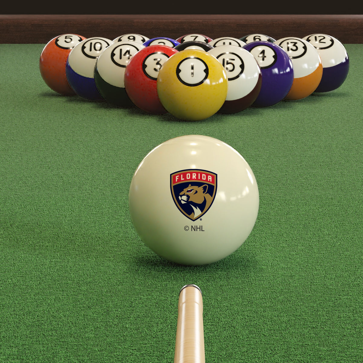 Florida Panthers NHL pool table cue ball - lifestyle photo