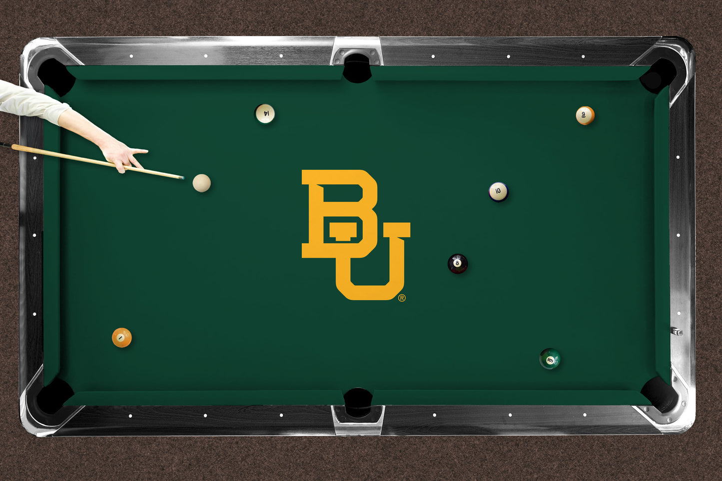 Baylor Bears Custom Pool Table Replacement Felt Lifestyle