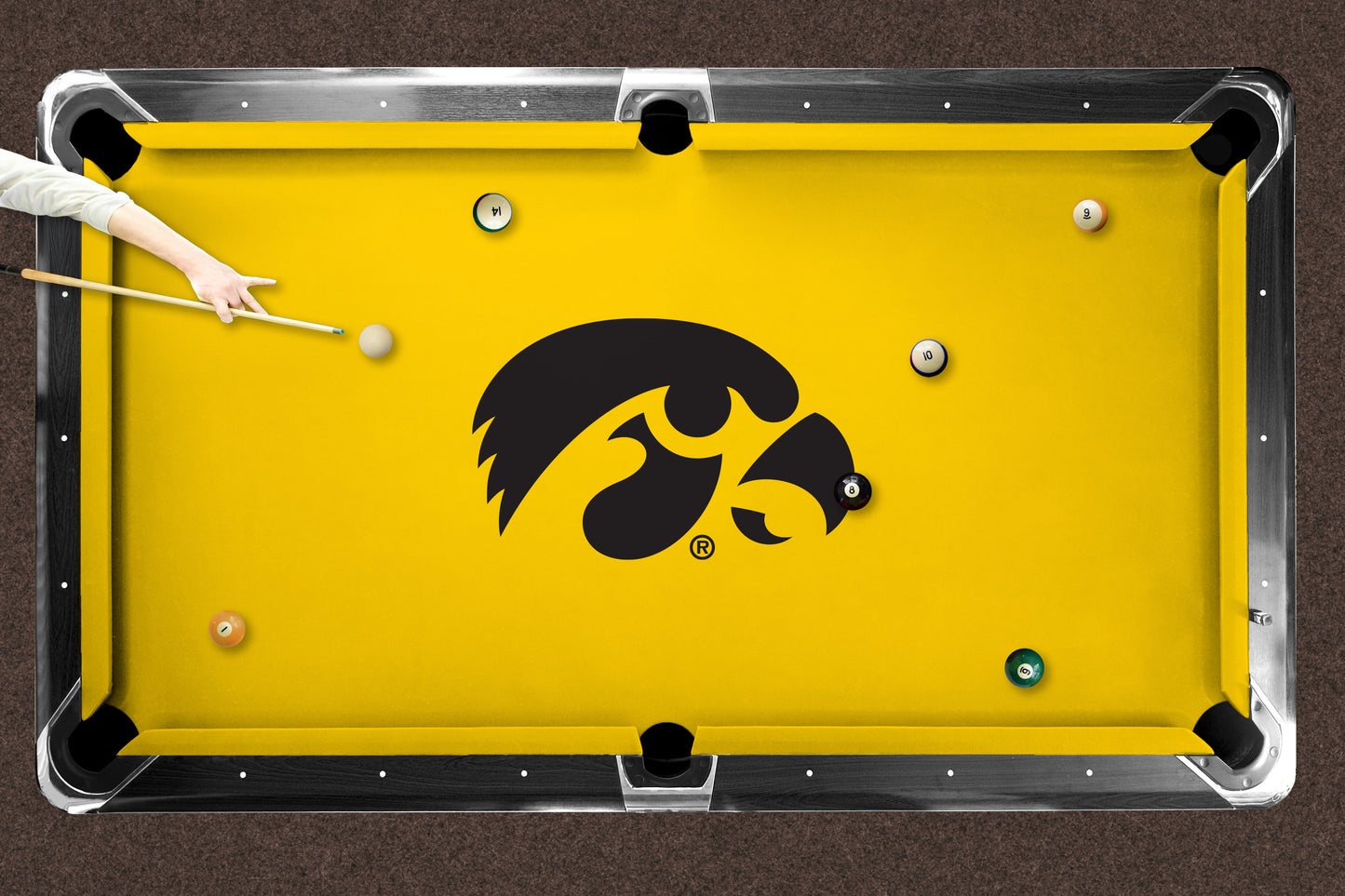 Iowa Hawkeyes Custom Pool Table Replacement Felt Lifestyle