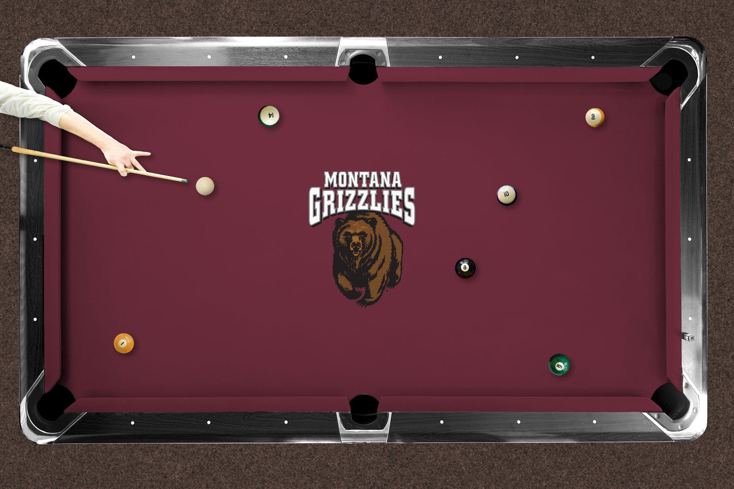 Montana Grizzlies Custom Pool Table Replacement Felt Lifestyle