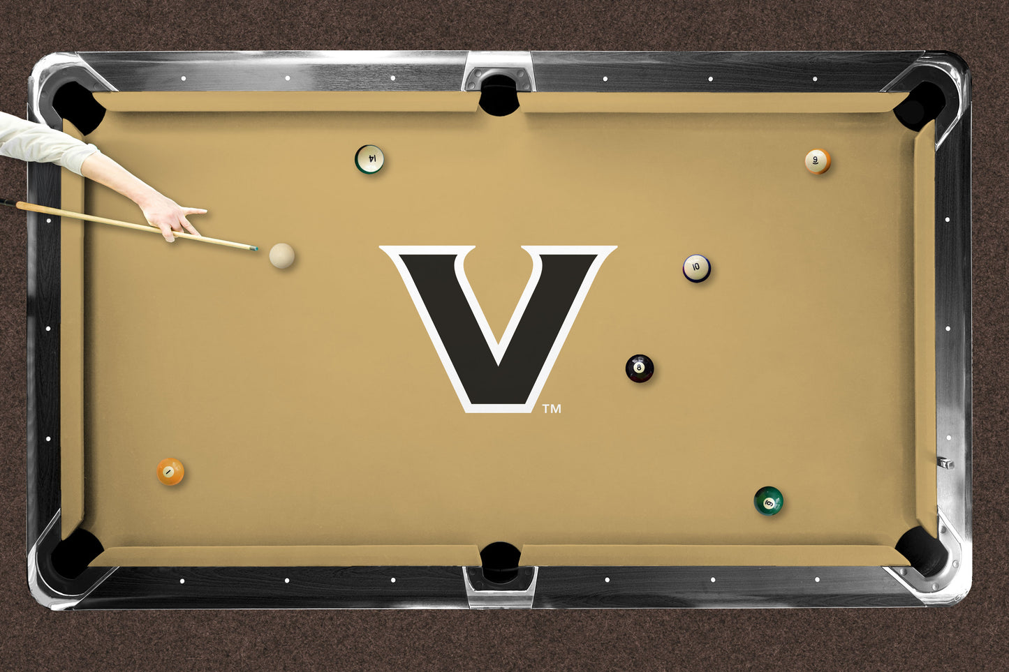 Vanderbilt Commodores Custom Pool Table Replacement Felt Lifestyle
