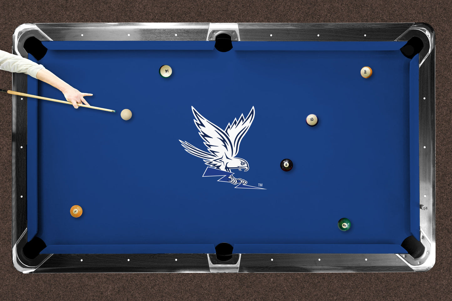 Air Force Falcons Custom Pool Table Replacement Felt ALT LOGO Lifestyle