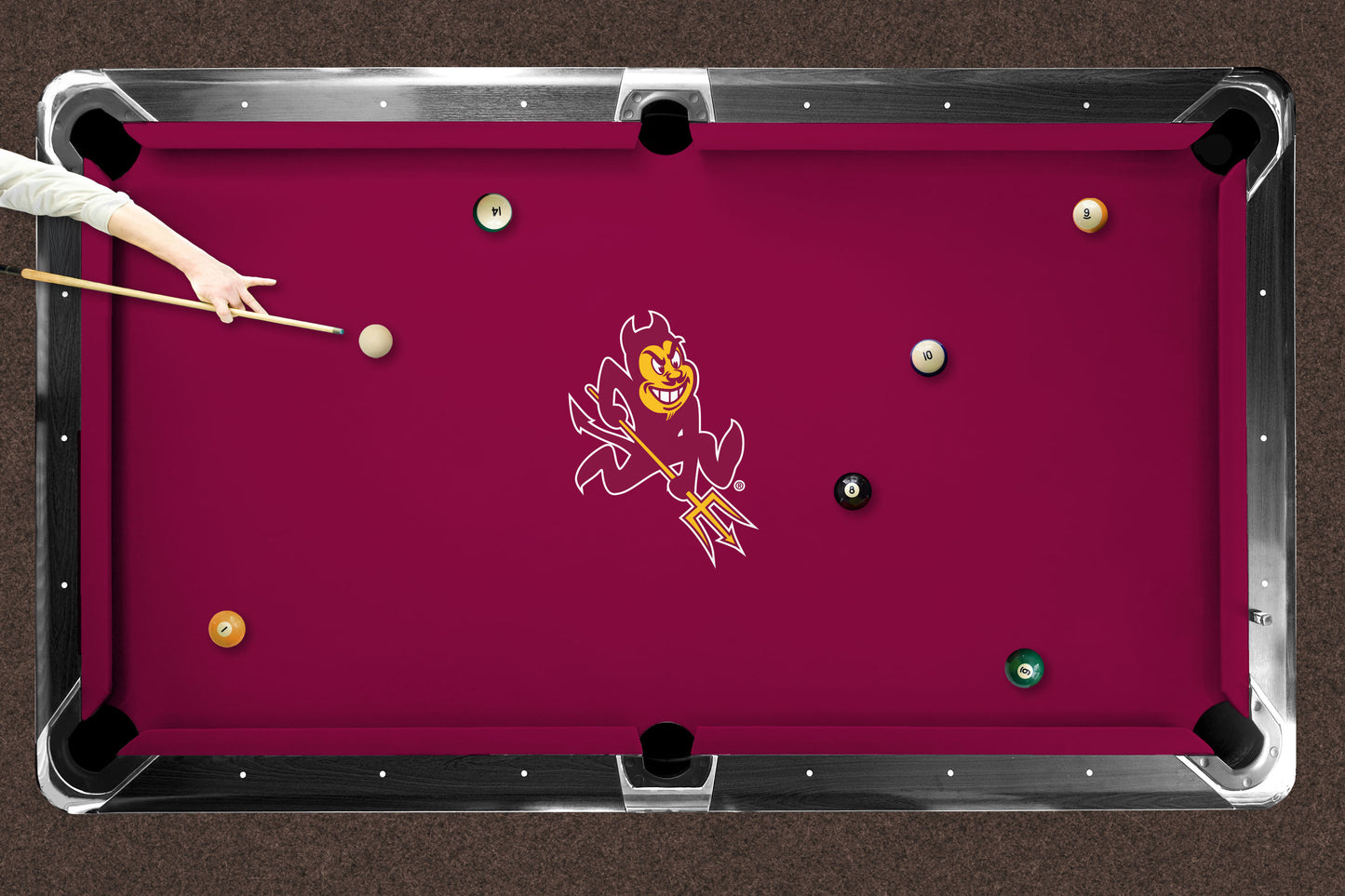 Arizona State Sun Devils Custom Pool Table Replacement Felt ALT Logo LIFESTYLE