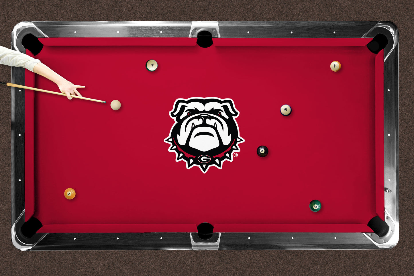 Georgia Bulldogs Custom Pool Table Replacement Felt ALT Logo LIFESTYLE