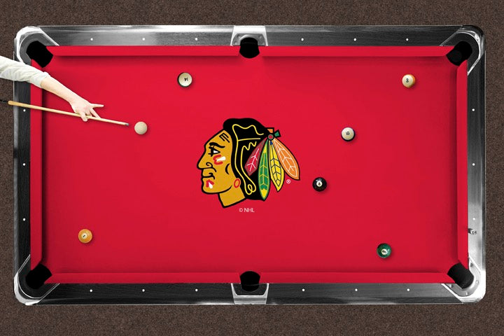 Chicago Blackhawks Custom Pool Table Replacement Felt Lifestyle