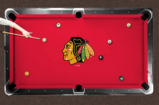 Chicago Blackhawks Custom Pool Table Replacement Felt Lifestyle