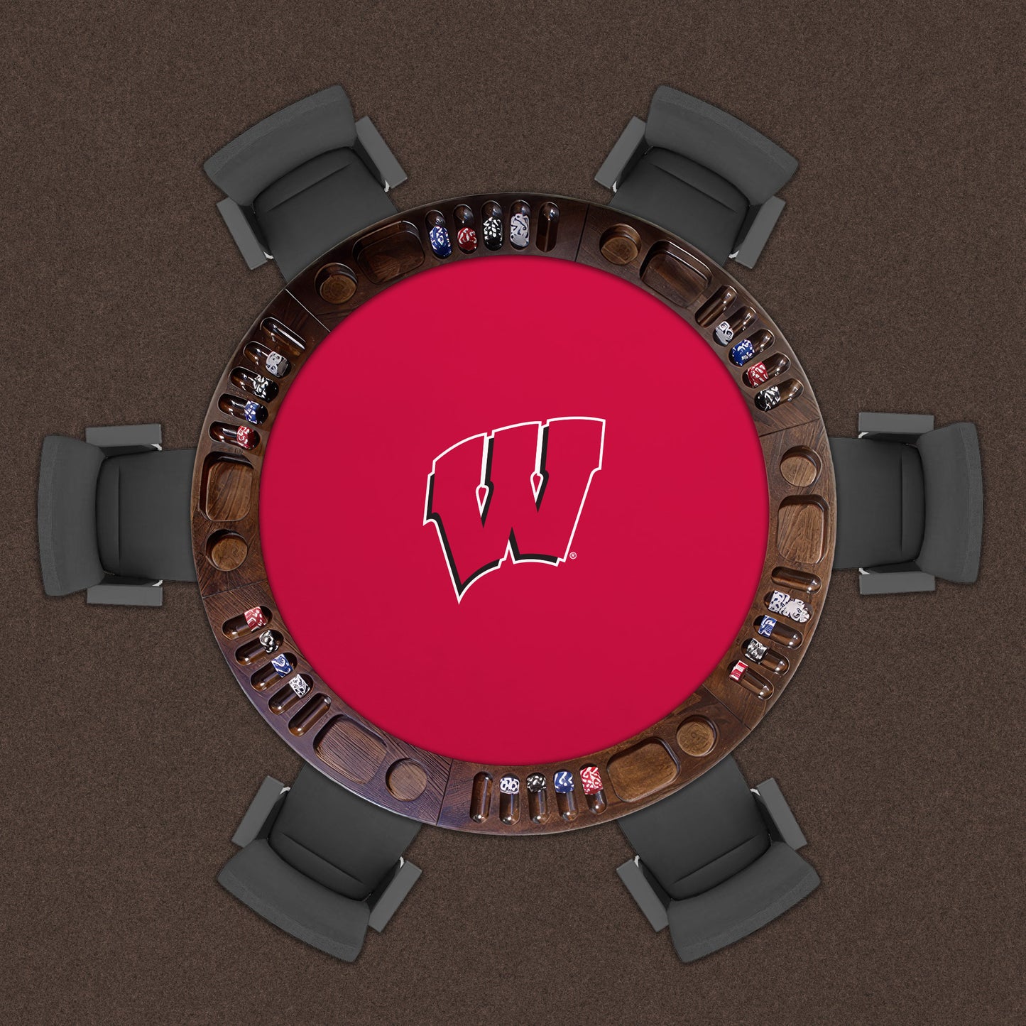Wisconsin Badgers Custom Game Table Replacement Felt Lifestyle