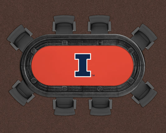 Illinois Fighting Illini Custom Poker Table Replacement Felt LIFESTYLE