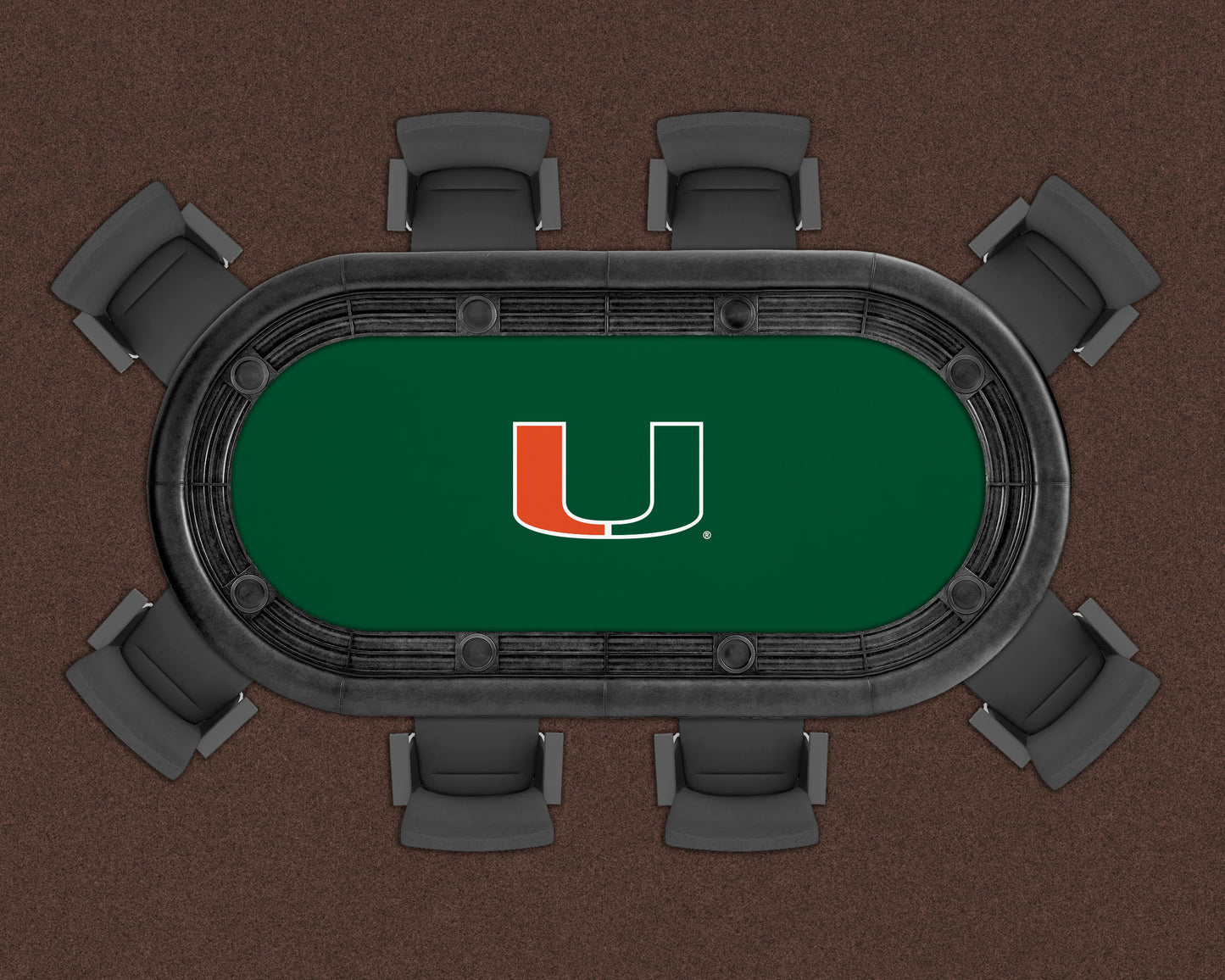 Miami Hurricanes Custom Poker Table Replacement Felt LIFESTYLE