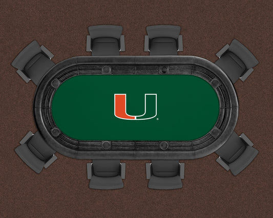Miami Hurricanes Custom Poker Table Replacement Felt LIFESTYLE