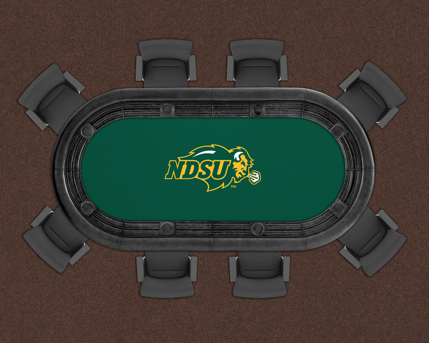 North Dakota State Bison Custom Poker Table Replacement Felt LIFESTYLE