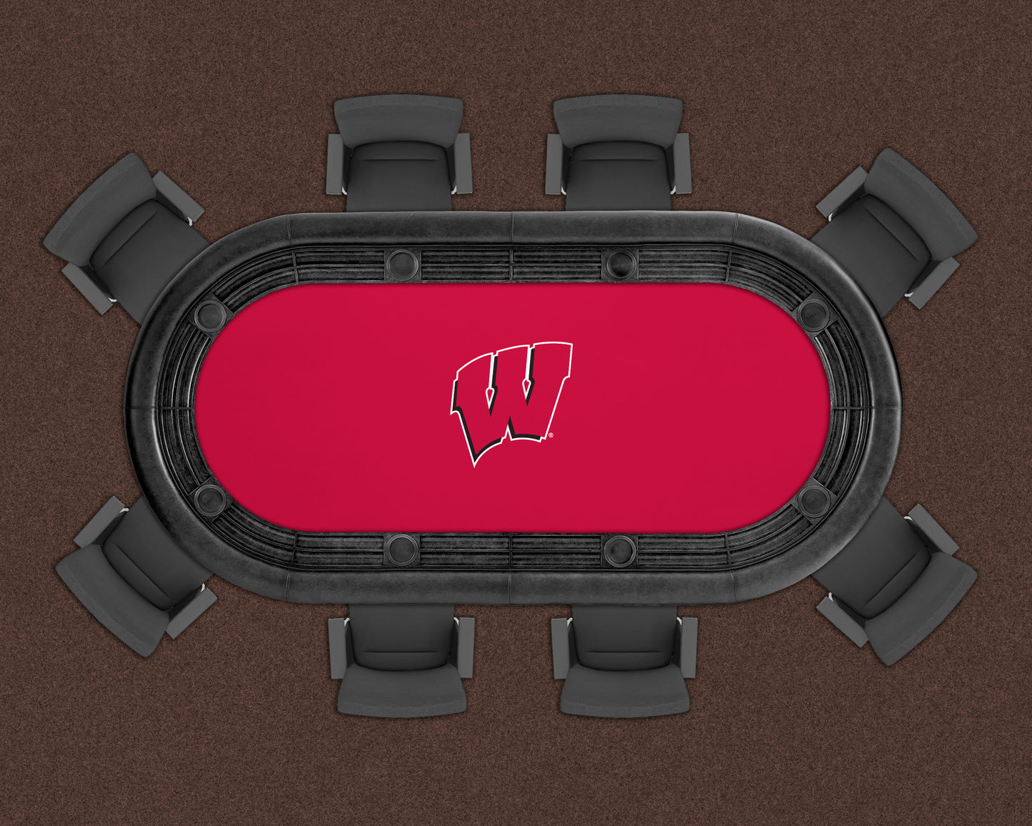 Wisconsin Badgers Custom Poker Table Replacement Felt LIFESTYLE