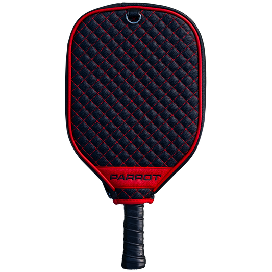 Chicago Blackhawks Black quilted pickleball paddle cover back view