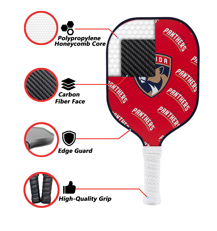 Florida Panthers standard pickleball paddle additional view