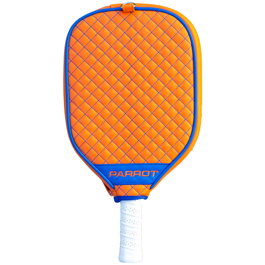 New York Islanders Orange quilted pickleball paddle cover back view