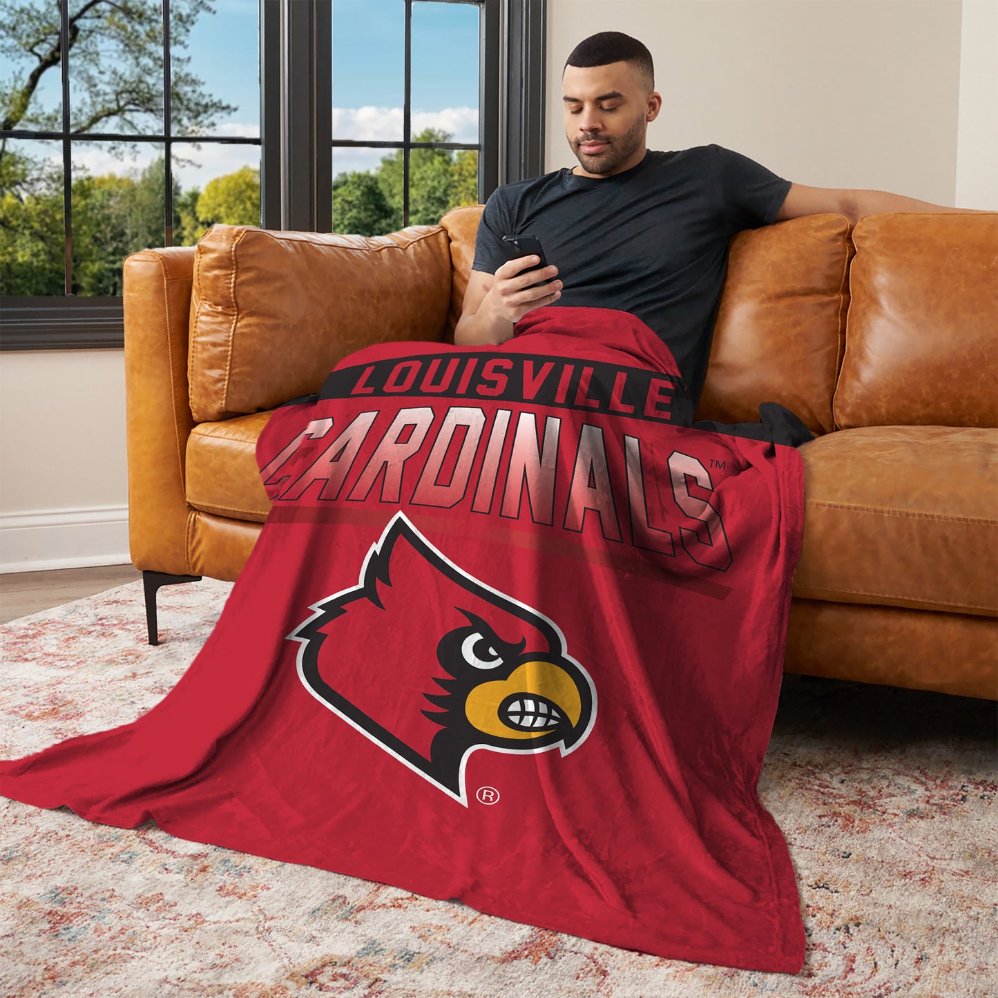 Louisville Cardinals bevel lounging throw blanket