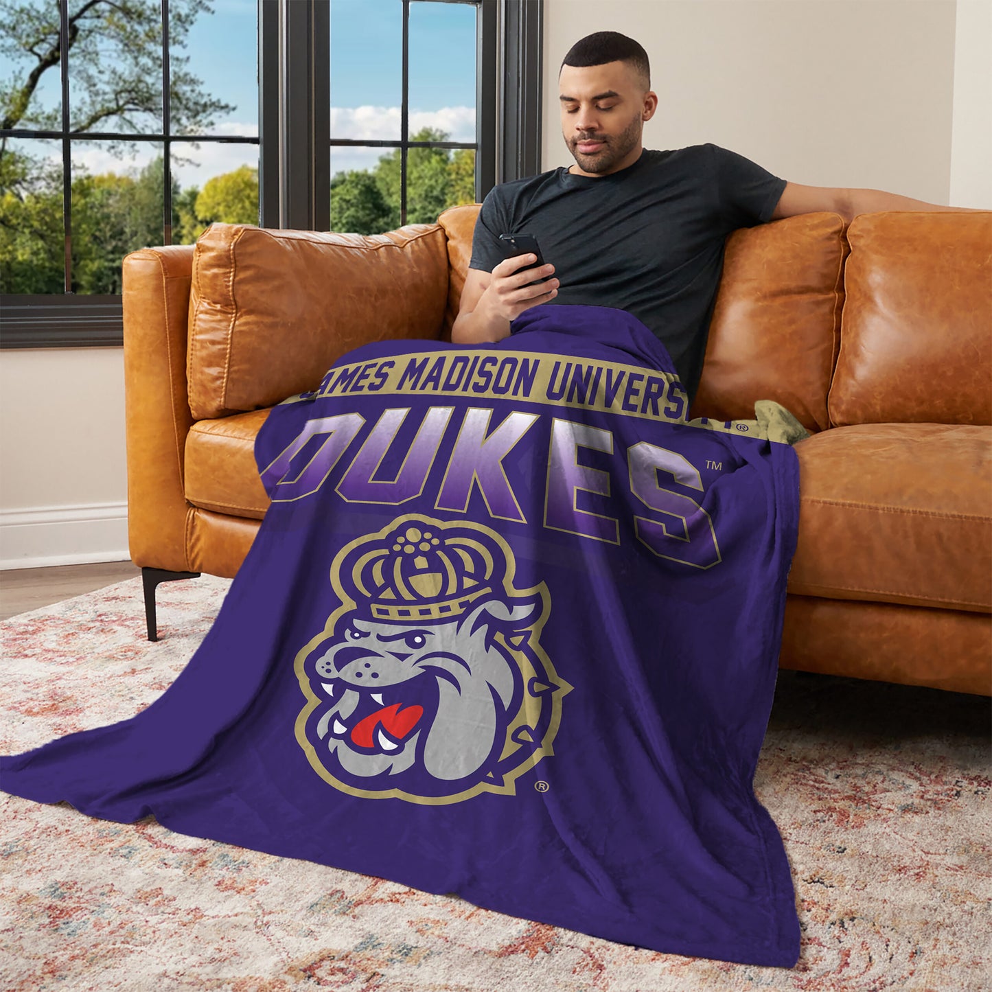 James Madison Dukes bevel lounging throw blanket