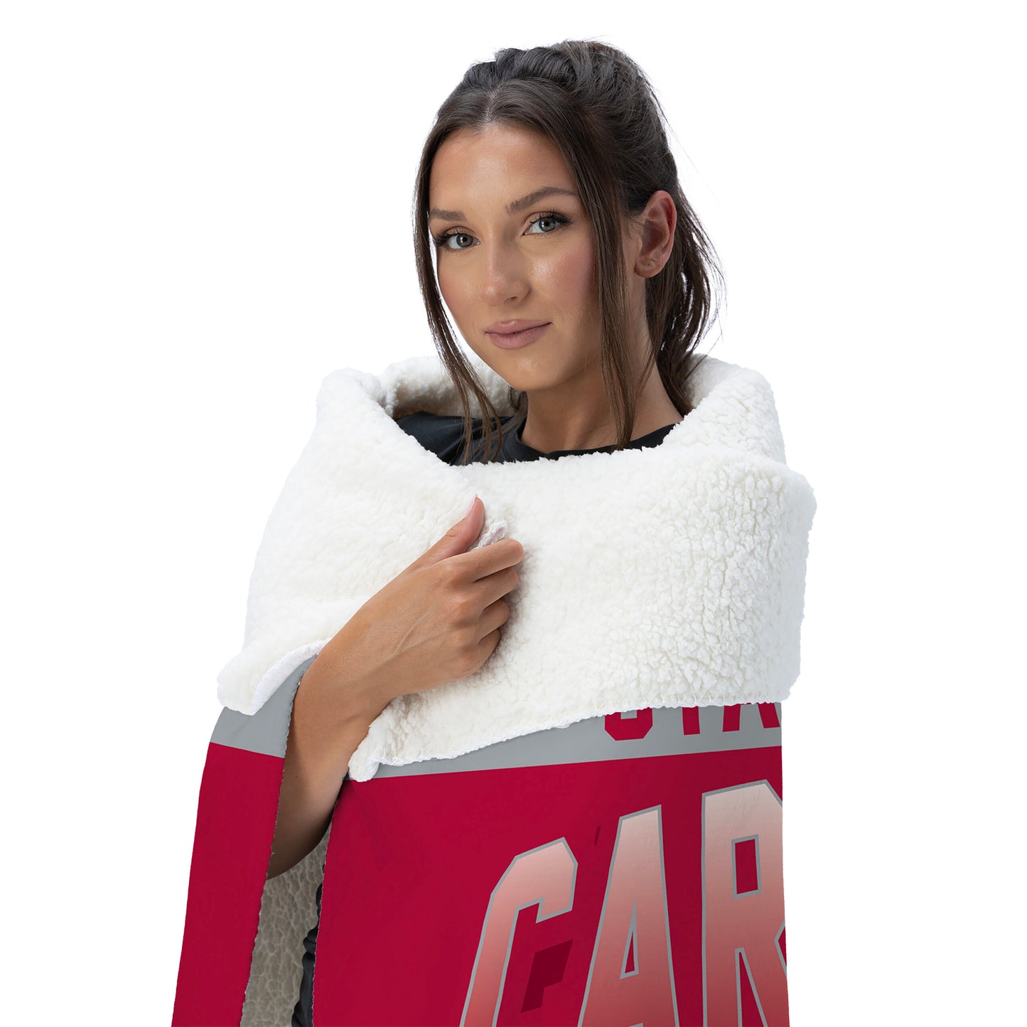 Stanford Cardinal BEVEL 50 X 60 SHERPA Snuggler Throw Blanket