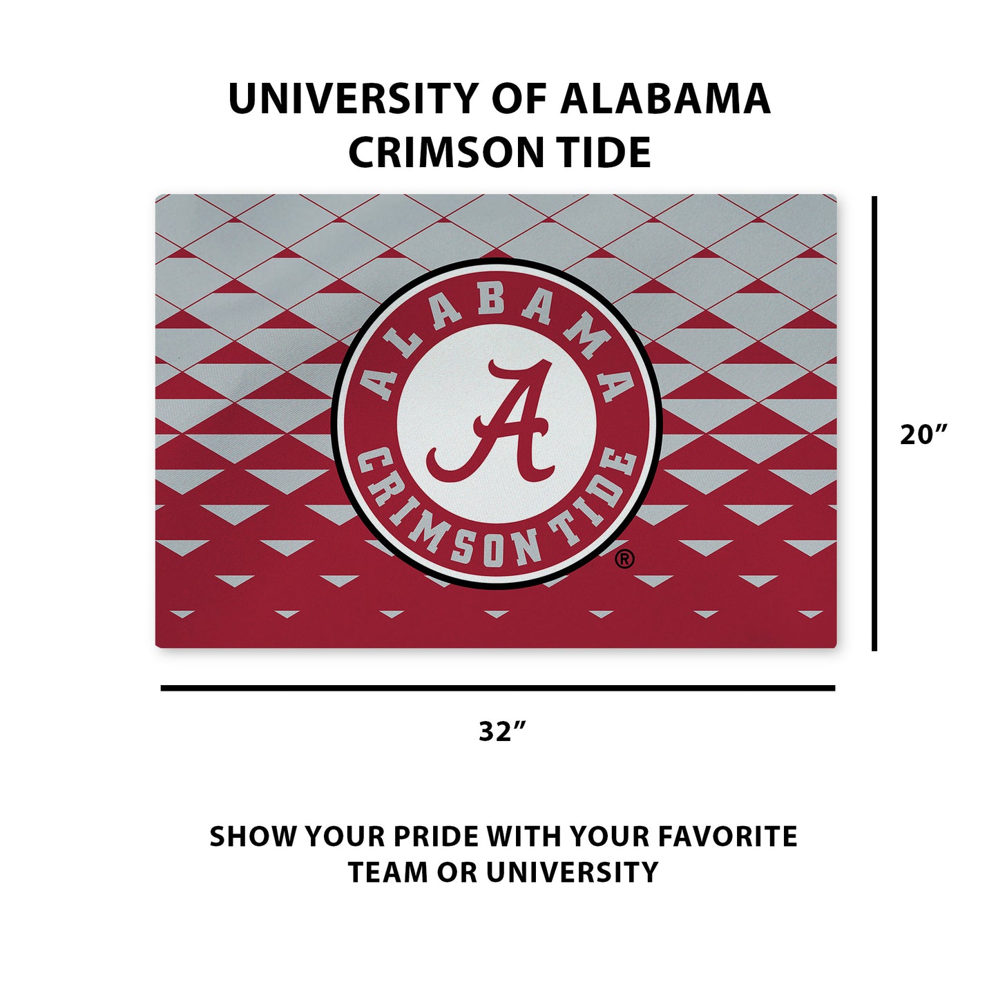 Alabama Crimson Tide Washable Rug Dimensions
