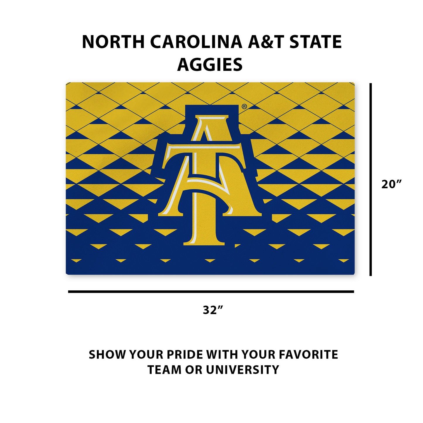 North Carolina A&T Aggies Washable Rug Dimensions