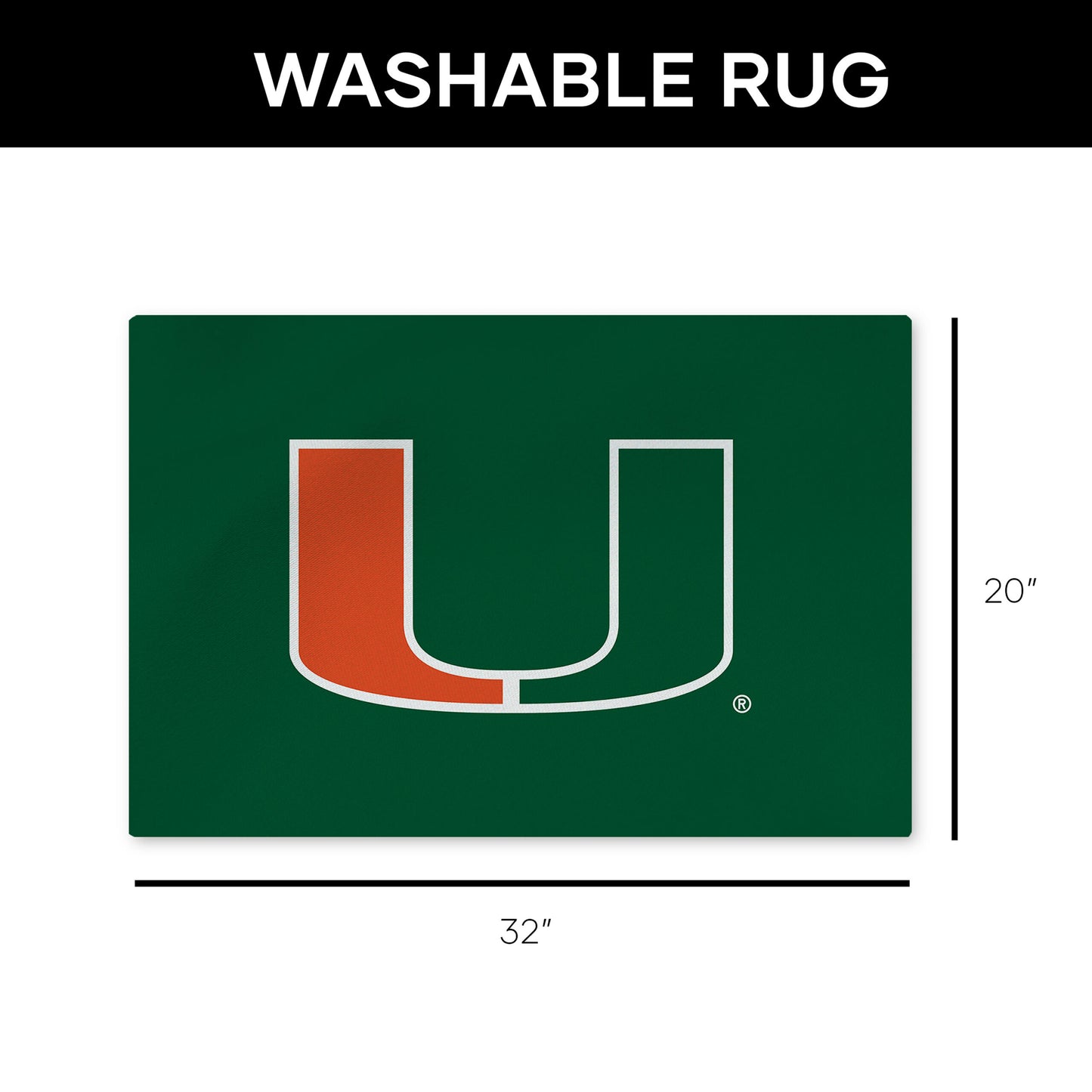 Miami Hurricanes Washable Rug Dimensions