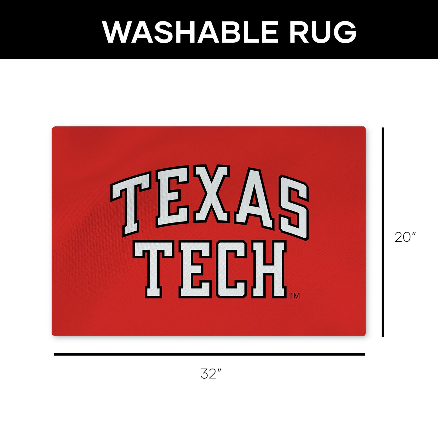 Texas Tech Red Raiders Washable Rug Dimensions