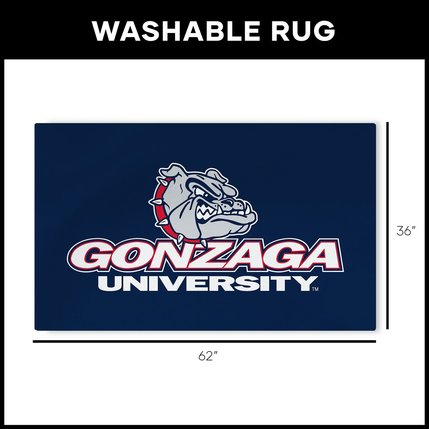 Gonzaga Bulldogs Large Washable Rug Dimensions