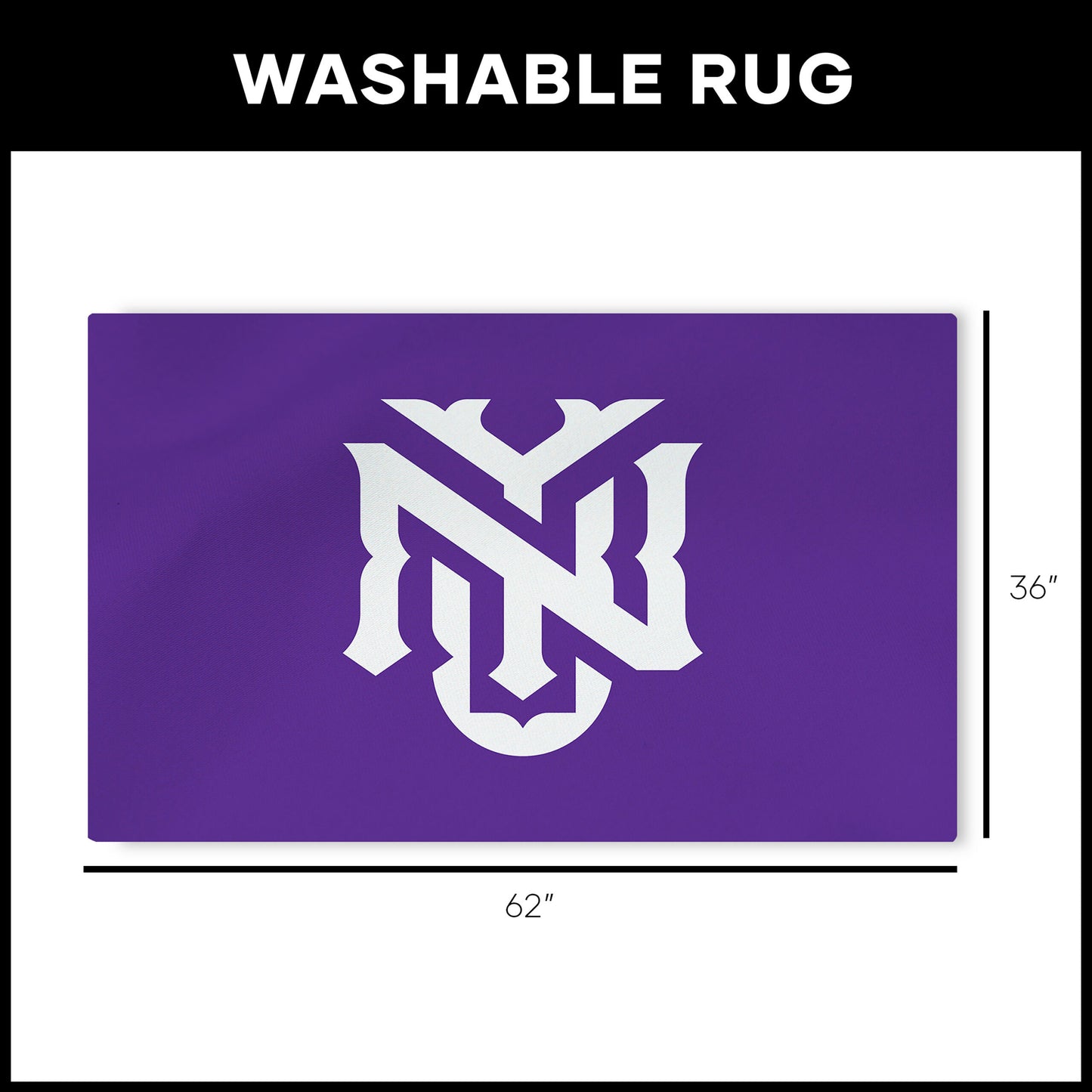 NYU Violets Large Washable Rug Dimensions
