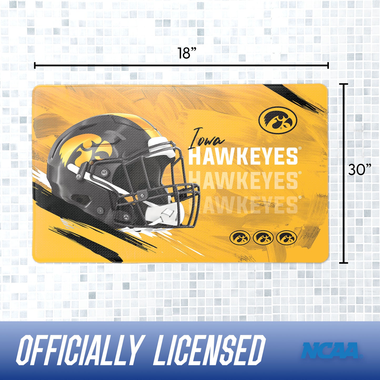 Iowa Hawkeyes bath rug dimensions