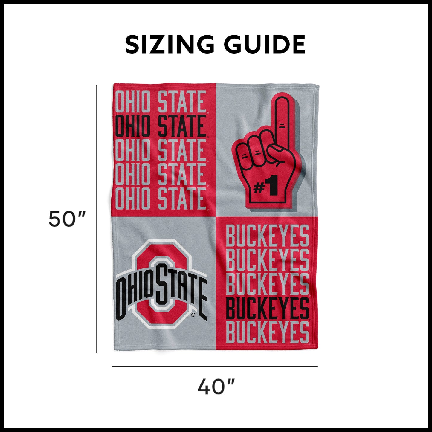 Ohio State Buckeyes Swaddle Blanket Dimensions