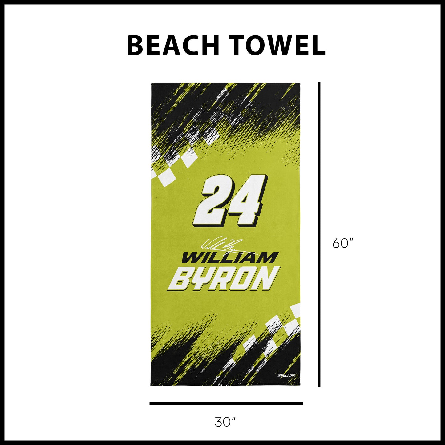 NASCAR William Byron Beach Towel Dimensions