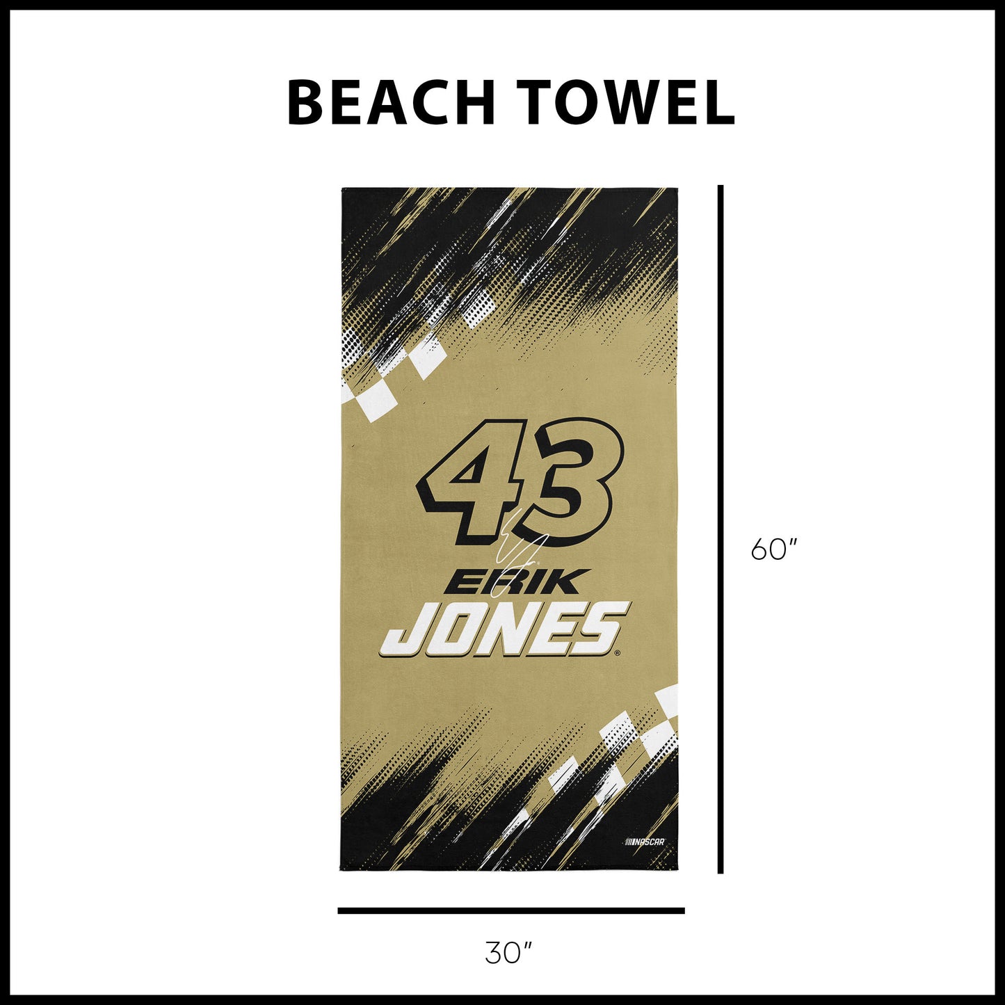 NASCAR Erik Jones Beach Towel Dimensions