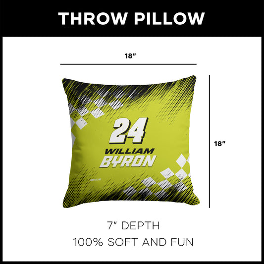 NASCAR William Byron OFFICIAL throw pillow dimensions