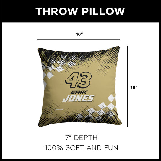 NASCAR Erik Jones OFFICIAL throw pillow dimensions