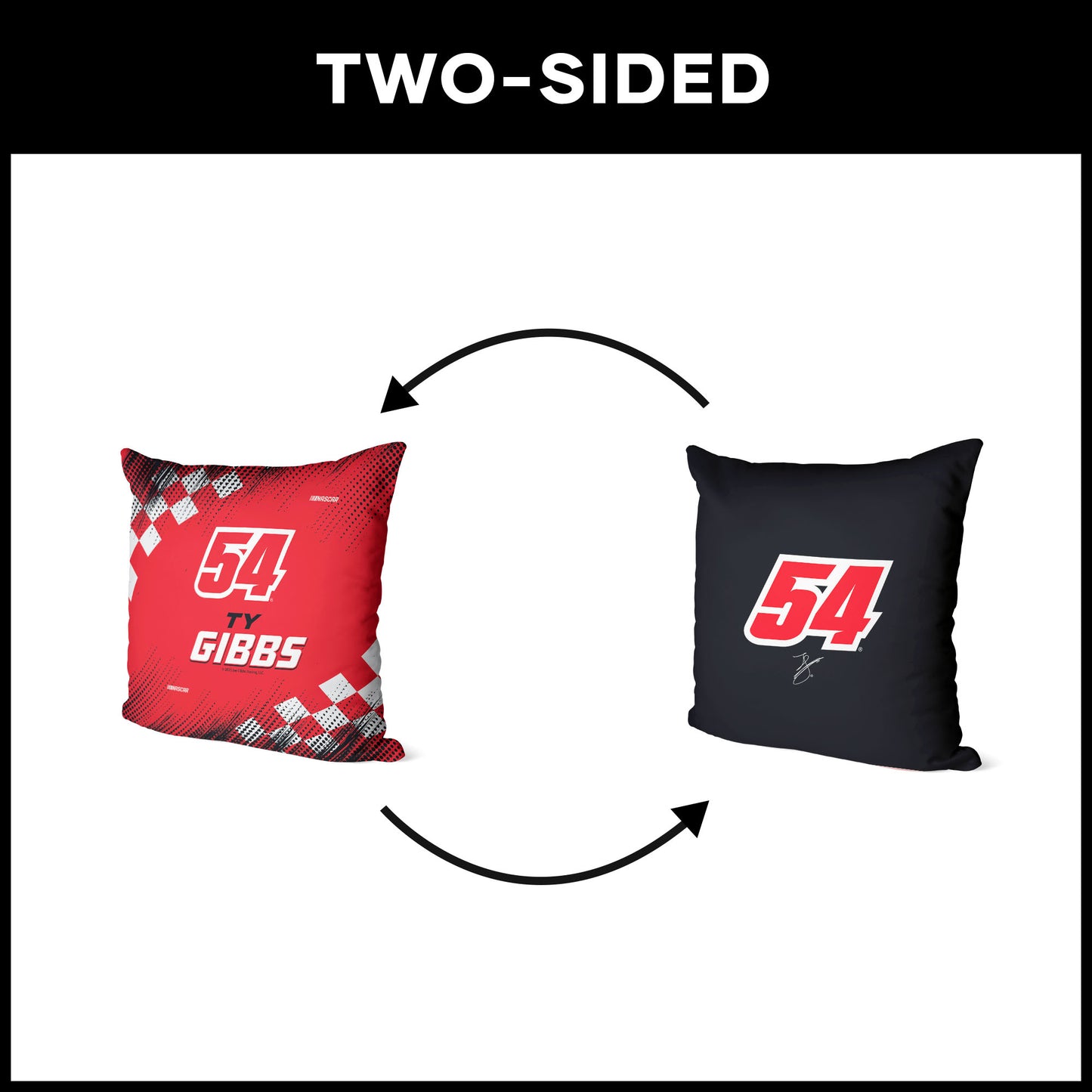NASCAR Ty Gibbs OFFICIAL double sided throw pillow