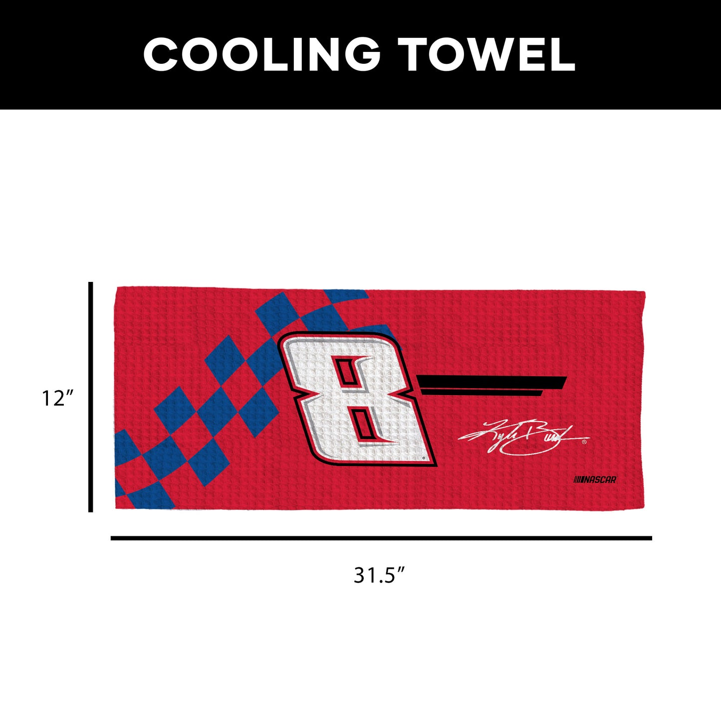 NASCAR Kyle Busch Sweat Absorbing Towel Dimensions