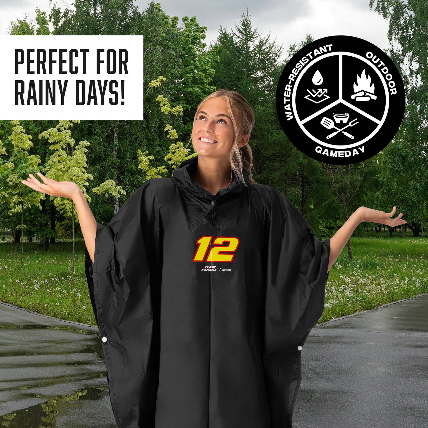 NASCAR Ryan Blaney hooded rain poncho