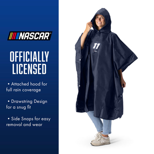 NASCAR Denny Hamlin rain poncho with carrying pouch
