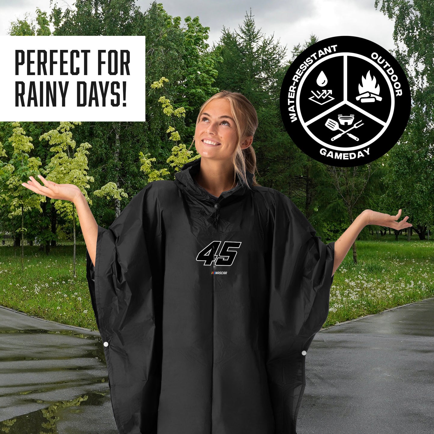 NASCAR Tyler Reddick hooded rain poncho