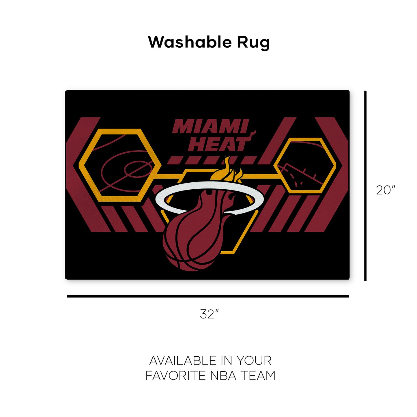Miami Heat Washable Rug Dimensions