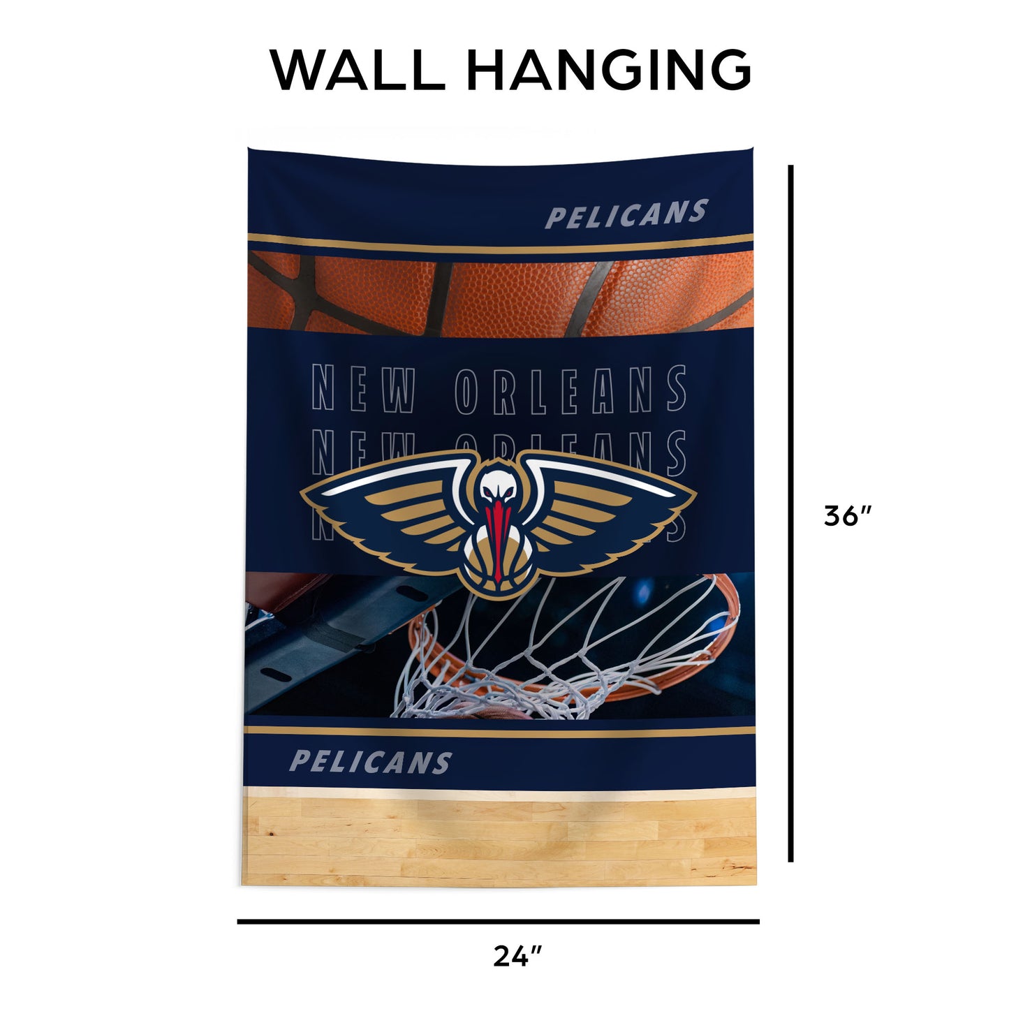 New Orleans Pelicans Wall Hanging Tapestry Dimensions