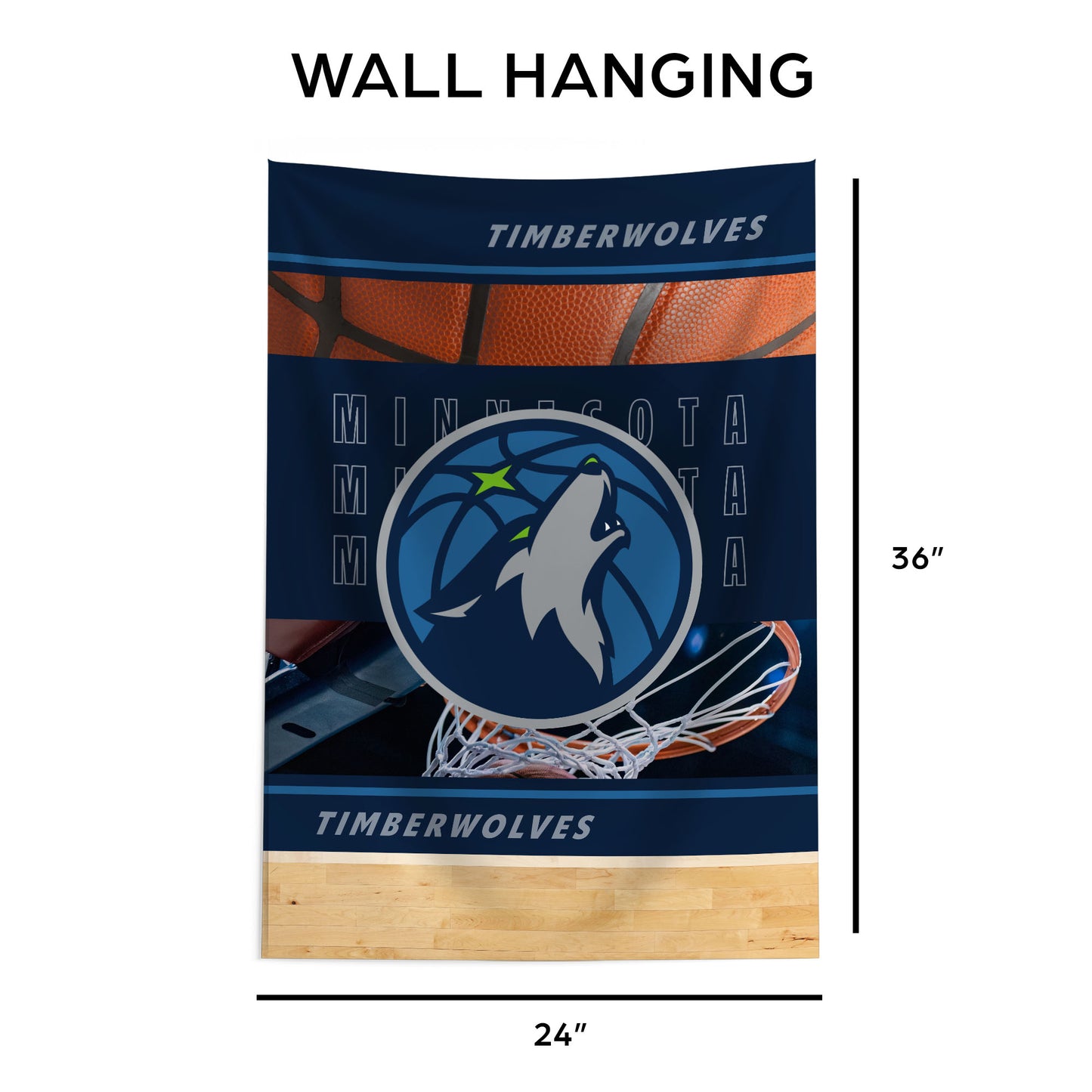 Minnesota Timberwolves Wall Hanging Tapestry Dimensions