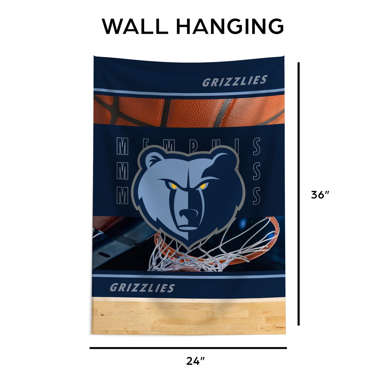 Memphis Grizzlies Wall Hanging Tapestry Dimensions