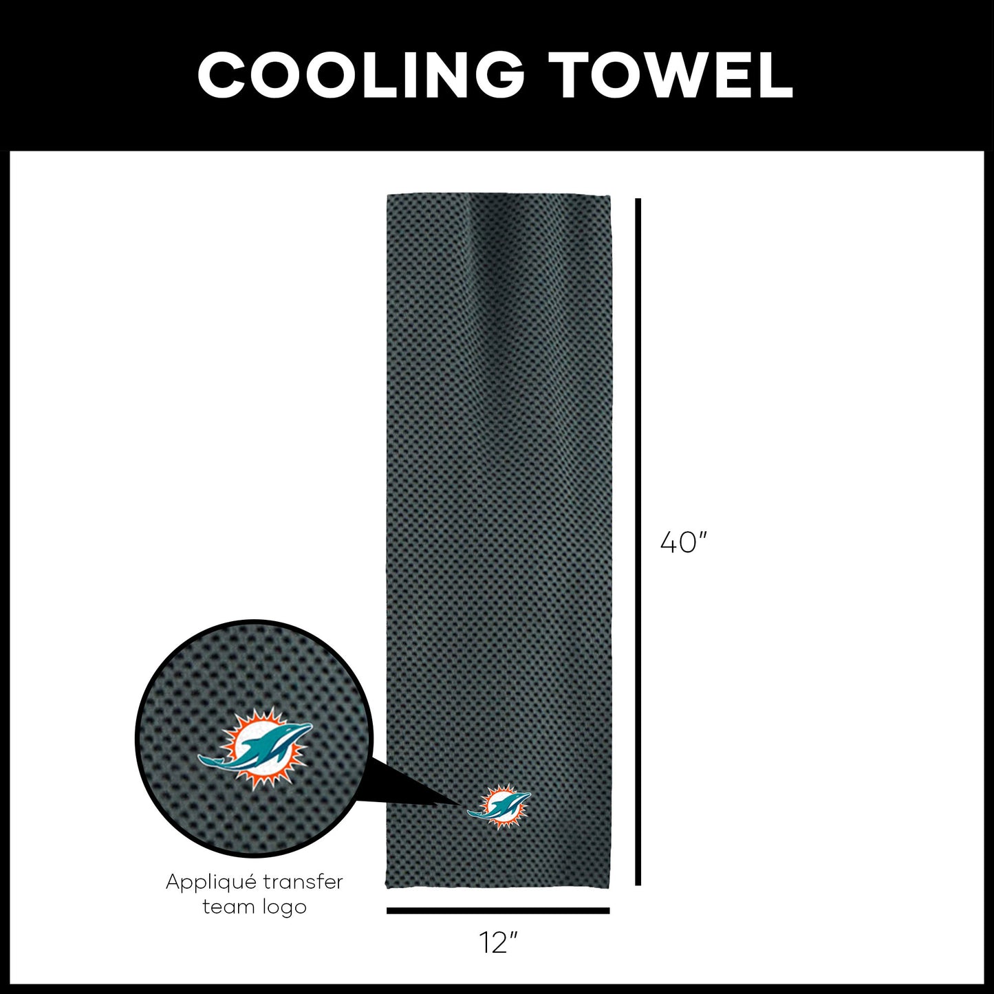 Miami Dolphins Cooling Workout Towel Dimensions