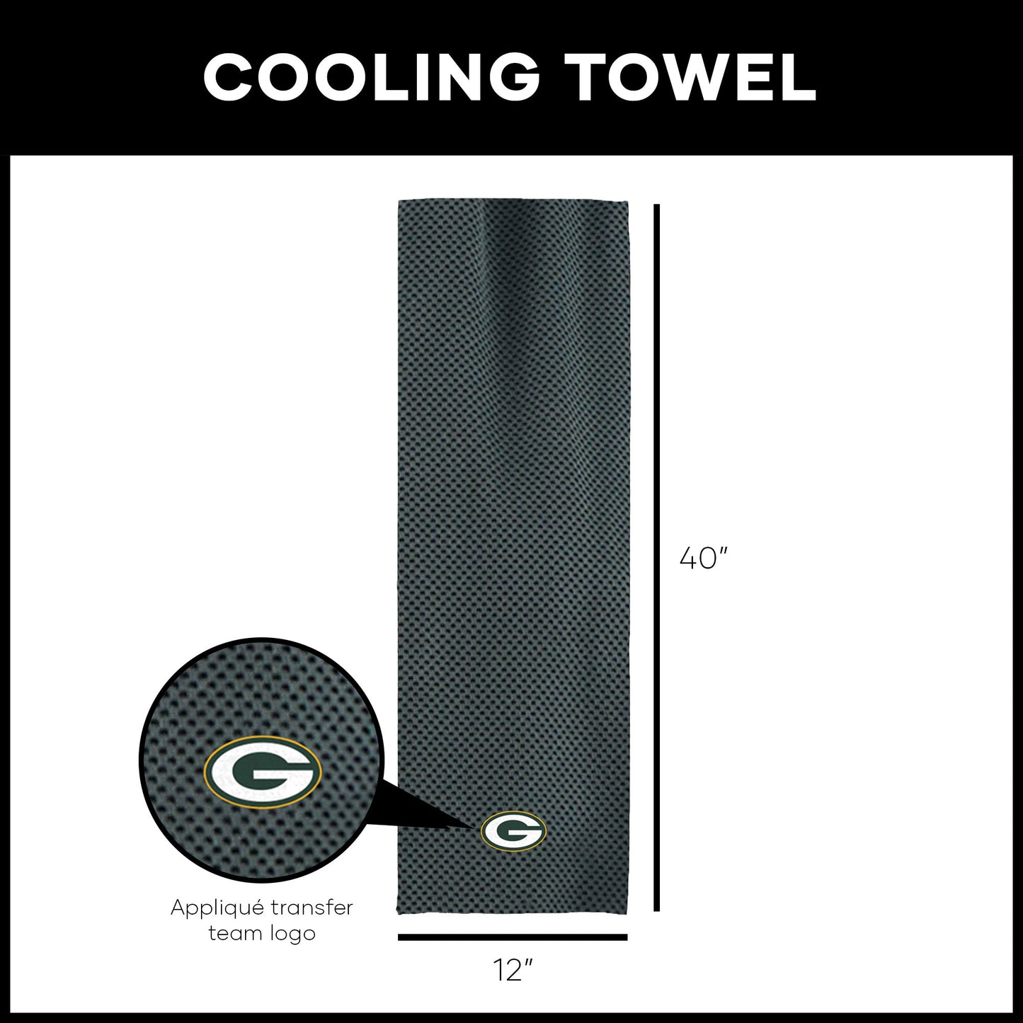 Green Bay Packers Cooling Workout Towel Dimensions