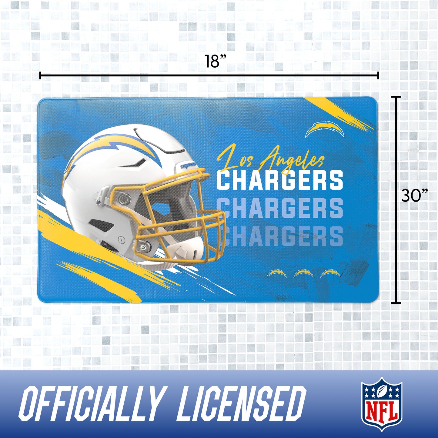 Los Angeles Chargers bath rug dimensions