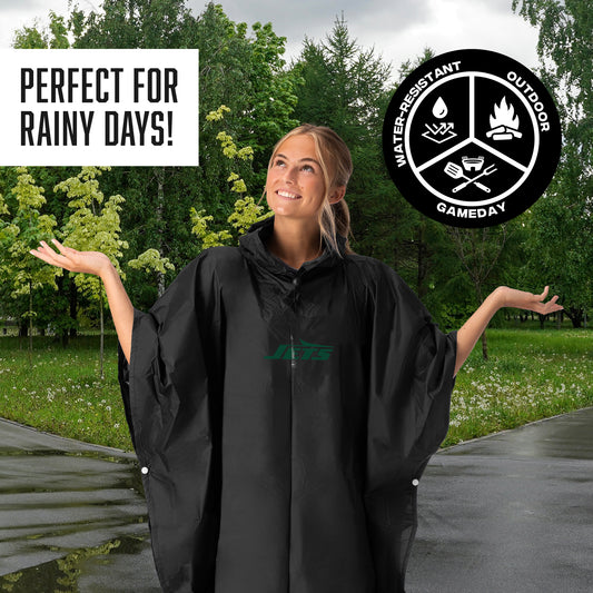 New York Jets hooded rain poncho