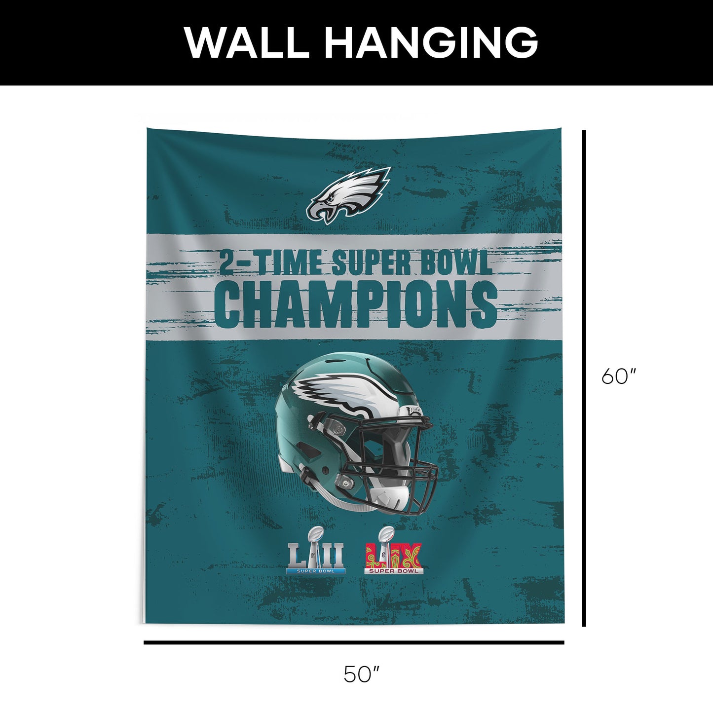 Philadelphia Eagles Multi Super Bowl Champs Large Wall Hanging Dimensions
