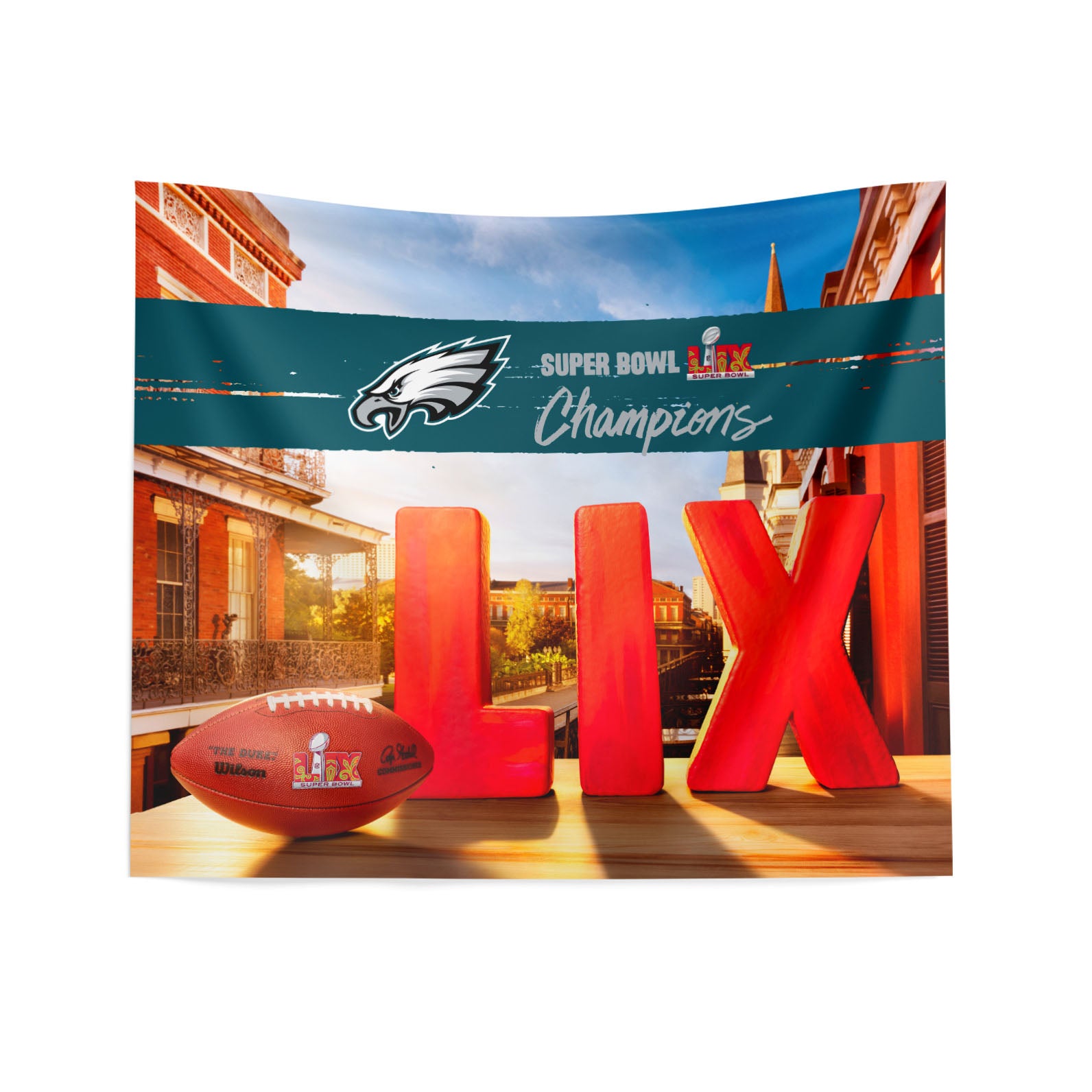 1NFLT12259011RET 0 buy nfl super bowl 59 champion philadelphia eagles printed wall