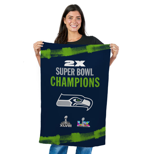 Seattle Seahawks 2 time Super Bowl Champs Tapestry Lifestyle